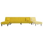 vidaXL Canapé-lit en forme de L jaune 255x140x70 cm velours
