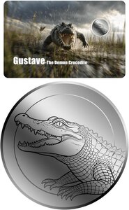 Monnaie DEMON CROCODILE 1/1000 Oz Platine 12$ Liberia 2026 (PRÉCOMMANDE)