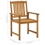 vidaXL Chaises de jardin lot de 4 Bois d'acacia solide