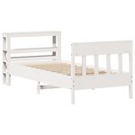 vidaXL Cadre de lit sans matelas blanc 100x200 cm bois de pin massif