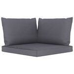 vidaXL Canapé palette de jardin 2 places et coussins anthracite Pinède