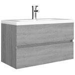 vidaXL Armoire de lavabo Sonoma gris 80x38 5x45 cm Bois d'ingénierie