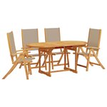 vidaXL Ensemble à manger de jardin 5Pièces bois d'acacia solide textilène