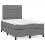 vidaXL Sommier à lattes de lit avec matelas gris foncé 120x190cm tissu