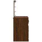 vidaXL Coiffeuse avec lumières LED chêne marron 90x42x132 5 cm