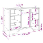 vidaXL Armoire lavabo de salle de bain chêne sonoma 91x35x60 cm