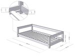Lit simple sommier gris 90 x 200 cm