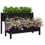 vidaXL Jardinière Noir 110x84x75 cm Bois massif de pin