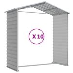 vidaXL Abri de jardin gris clair 191x895x198 cm acier galvanisé