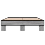 vidaXL Cadre de lit sonoma gris 120x190 cm bois d'ingénierie et métal