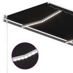 vidaXL Auvent manuel rétractable avec LED 4x3 5 m Anthracite