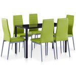 vidaXL Ensemble à dîner 7 Pièces Vert