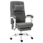 Chaise fauteuil siège de bureau informatique étude de massage similicuir gris 02_0024010