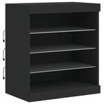 vidaXL Buffet avec lumières LED noir 142 5x37x67 cm