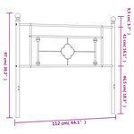 vidaXL Tête de lit métal noir 107 cm