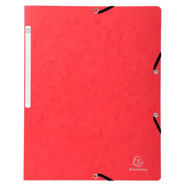 Chemise À Élastique Sans Rabat Carte Lustrée 400gm2 - A4 - Rouge - X 25 - Exacompta
