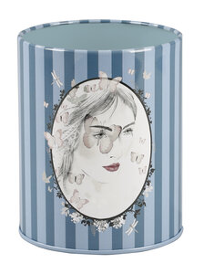 Pot à crayons rond métal avec intérieur coloré DEMOISELLE - Bleu