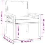 vidaXL Chaise de jardin avec coussins gris 68x76x79 cm acier