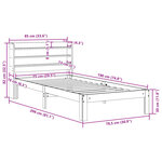 vidaXL Cadre de lit sans matelas cire marron 75x190 cm bois pin massif