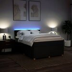 vidaXL Sommier à lattes de lit avec matelas Noir 140x190 cm Tissu