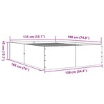 vidaXL Cadre de lit chêne fumé 135x190 cm bois d'ingénierie