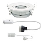 Kit spot encastré Nova blanc/chromé carré sans lampe orientable IP65 GU5 3 ou GU10 max 35 W
