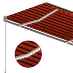 vidaXL Auvent automatique capteur de vent/LED 350x250 cm Orange/marron
