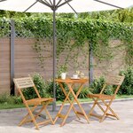 vidaXL Ensemble de bistro 3 Pièces beige résine tressée et bois massif