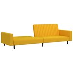vidaXL Canapé-lit 2 places jaune velours