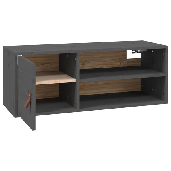 vidaXL Armoire murale Gris 80x30x30 cm Bois de pin massif