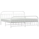 vidaXL Cadre de lit métal avec tête de lit/pied de lit blanc 193x203cm