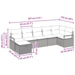 vidaXL Ensemble de canapé de jardin 7 pièces avec coussins beige en rotin synthétique