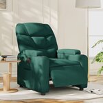 vidaXL Fauteuil inclinable électrique Vert foncé Tissu