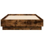 vidaXL Cadre de lit avec lumières LED chêne fumé 75x190 cm