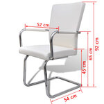 vidaXL Chaises à manger cantilever lot de 4 blanc similicuir