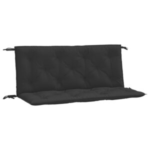 vidaXL Coussin de banc de jardin noir 120x(50+50)x7 cm tissu oxford