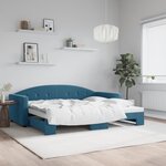vidaXL Lit de jour avec gigogne sans matelas bleu 90x200 cm