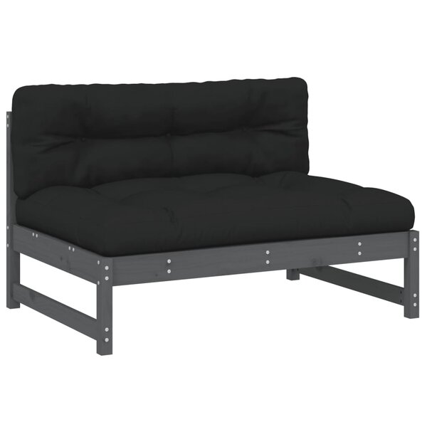 vidaXL Canapé central 120x80 cm gris bois de pin massif