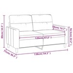 vidaXL Canapé à 2 places Gris clair 120 cm Tissu