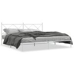 vidaXL Cadre de lit métal avec tête de lit blanc 193x203 cm