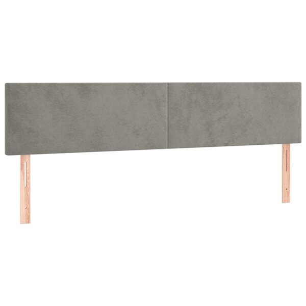 vidaXL Têtes de lit 2 Pièces Gris clair 90x5x78/88 cm Velours