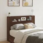 vidaXL Armoire tête de lit avec LED chêne marron 140x16 5x103 5 cm