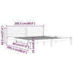 vidaXL Cadre de lit Bois massif de pin 200x200 cm Gris