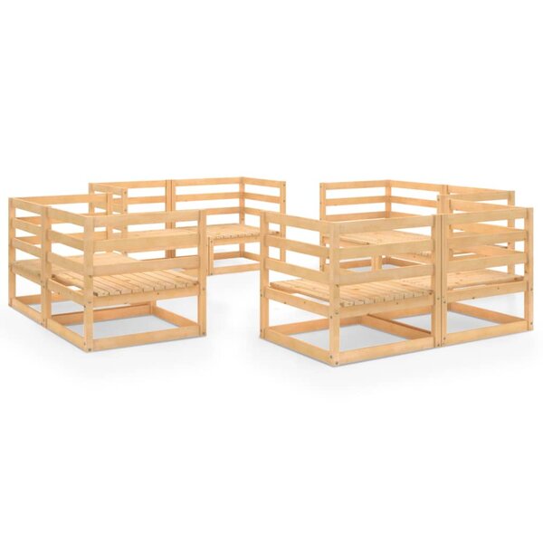 vidaXL Salon de jardin 8 Pièces bois de pin massif