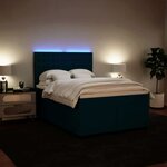 vidaXL Sommier à lattes de lit et matelas bleu 160x200 cm velours