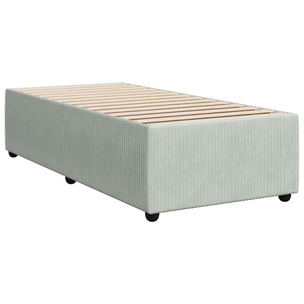 vidaXL Cadre de lit Gris clair 100x200 cm Velours