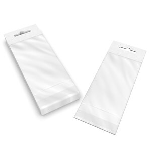 Lot de 250 120x65 mm sac transparent cellophane avec dispositif d'accrochage en rayon - 250