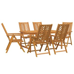 vidaXL Ensemble de salle à manger pour jardin 7 Pièces Marron