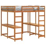 vidaXL Lit superposé et bureau et échelle 140x200cm bois de pin massif