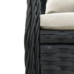 vidaXL Ensemble à manger de jardin avec coussins 3 Pièces Noir